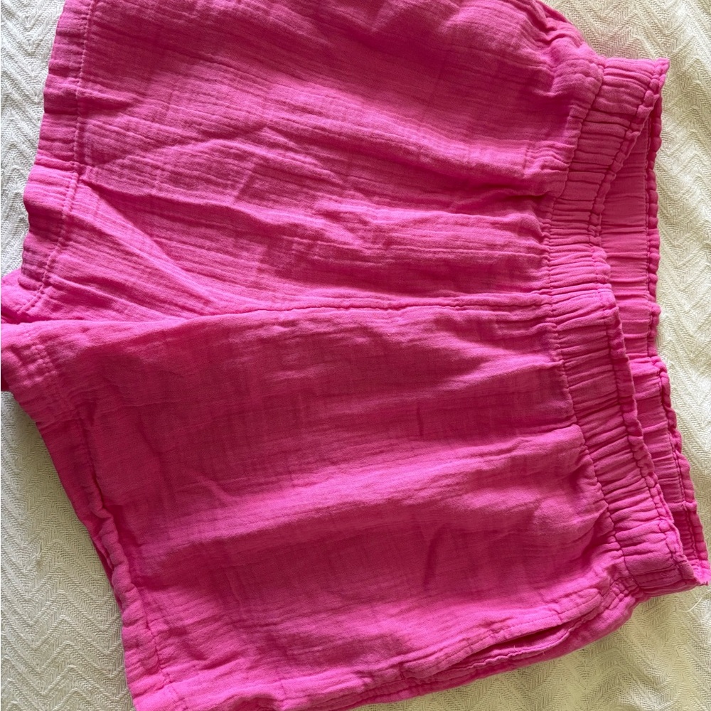 GAP Gauze Pink High Waist Shorts with Elastic Waistband NWT